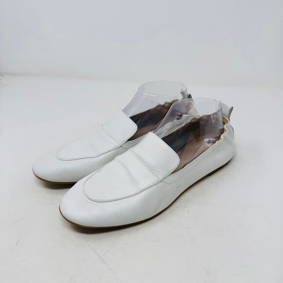 Everlane White Leather Loafers Women’s Size 9 Slip-On Flats Minimalist Preppy - Picture 1 of 13